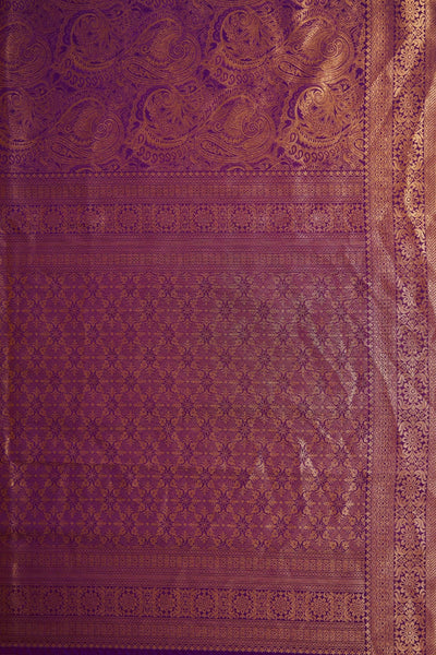 Wine Gold Zari Kanjeevaram Saree