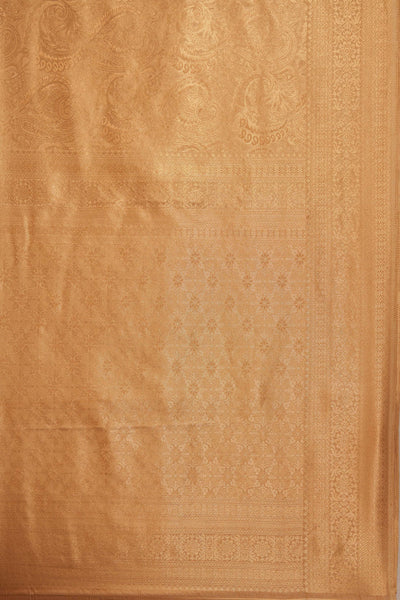 Beige Gold Zari Kanjeevaram Saree