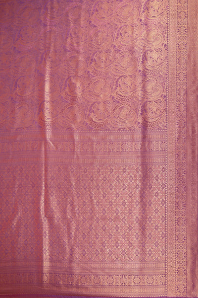 Lilac Gold Zari Kanjeevaram Saree