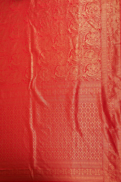 Red Gold Zari Kanjeevaram Saree
