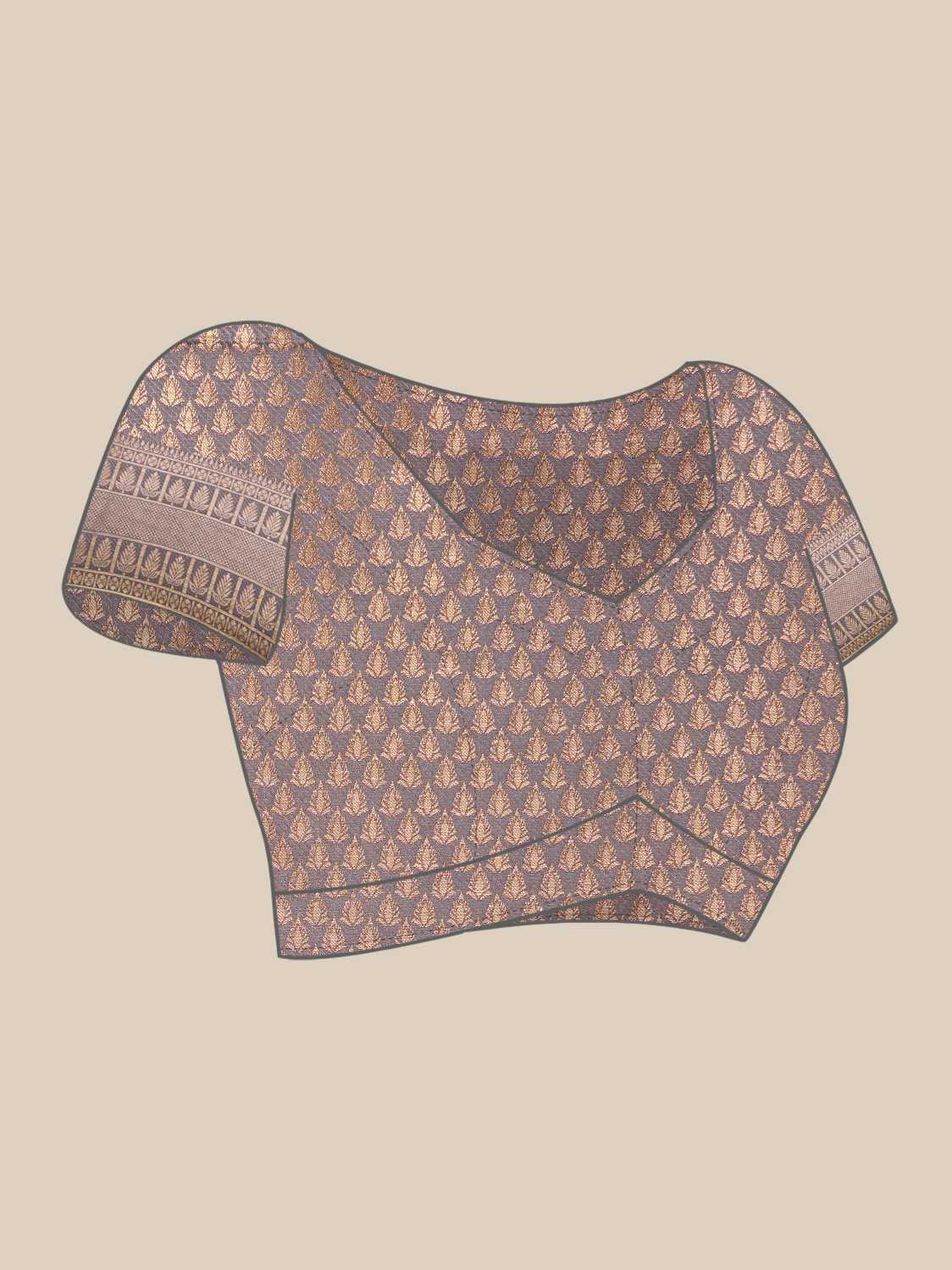 Grey Gold Zari Kanjeevaram Saree