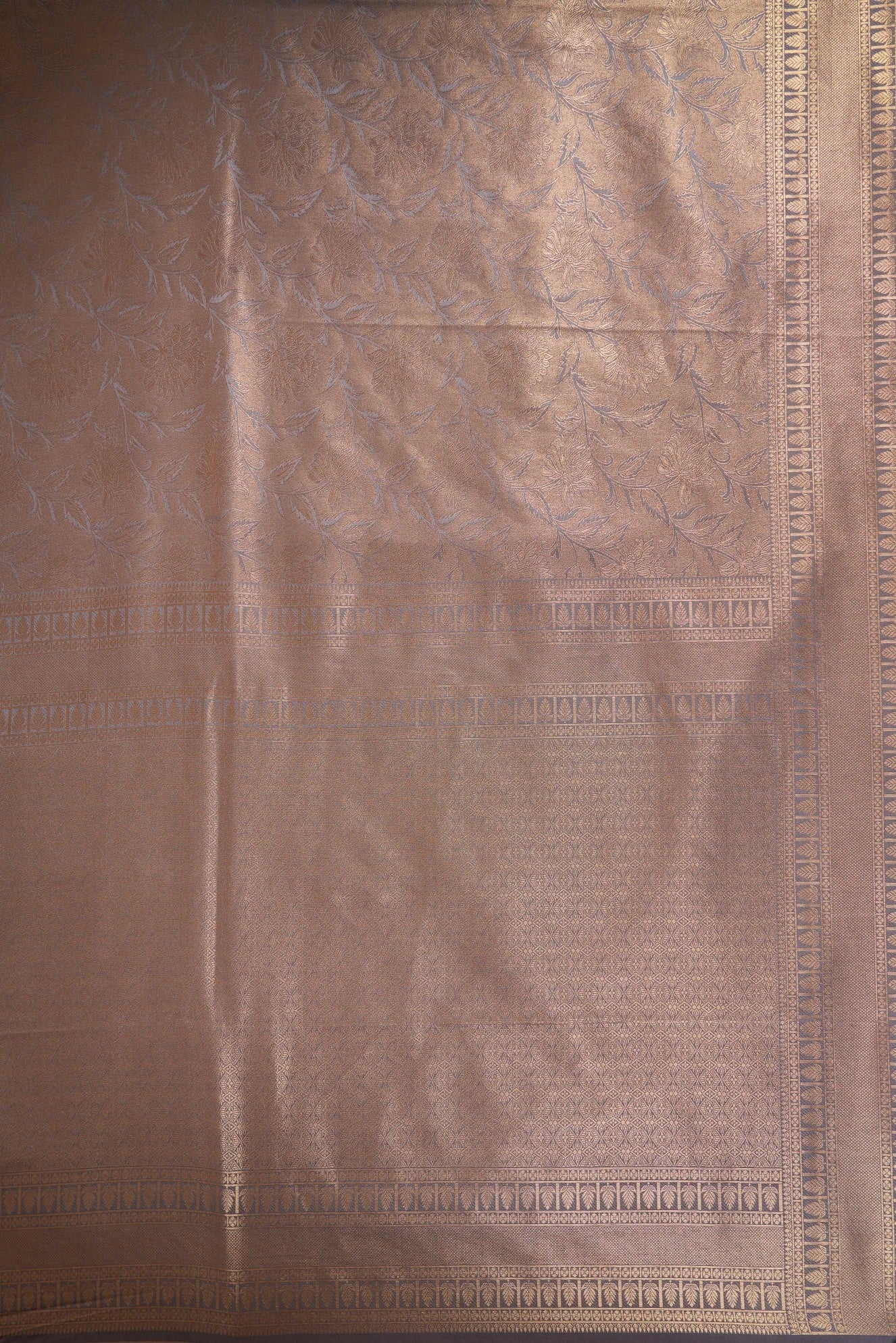 Grey Gold Zari Kanjeevaram Saree