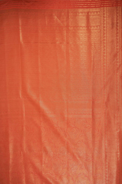 Orange Gold Zari Kanjeevaram Saree