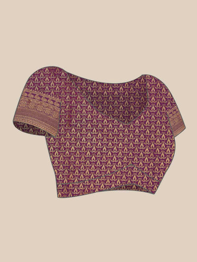 Wine Gold Zari Kanjeevaram Saree