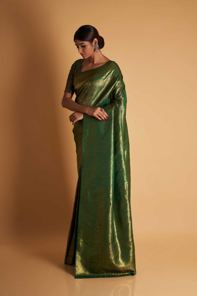 Green Gold Zari Kanjeevaram Saree