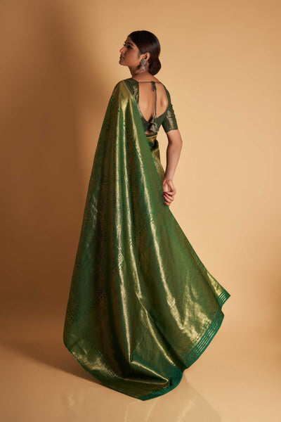 Green Gold Zari Kanjeevaram Saree
