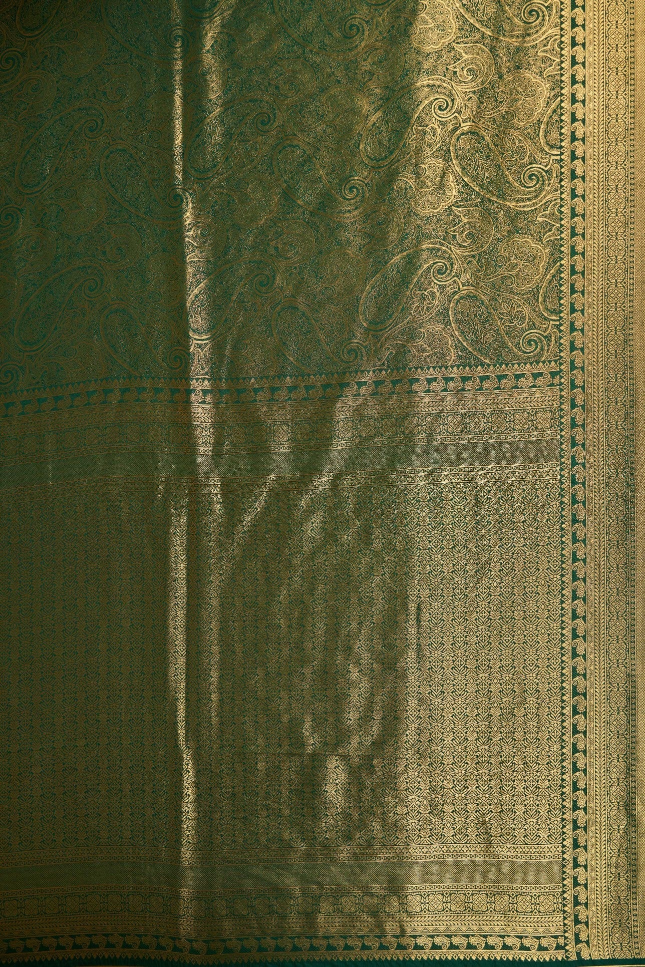 Green Gold Zari Kanjeevaram Saree