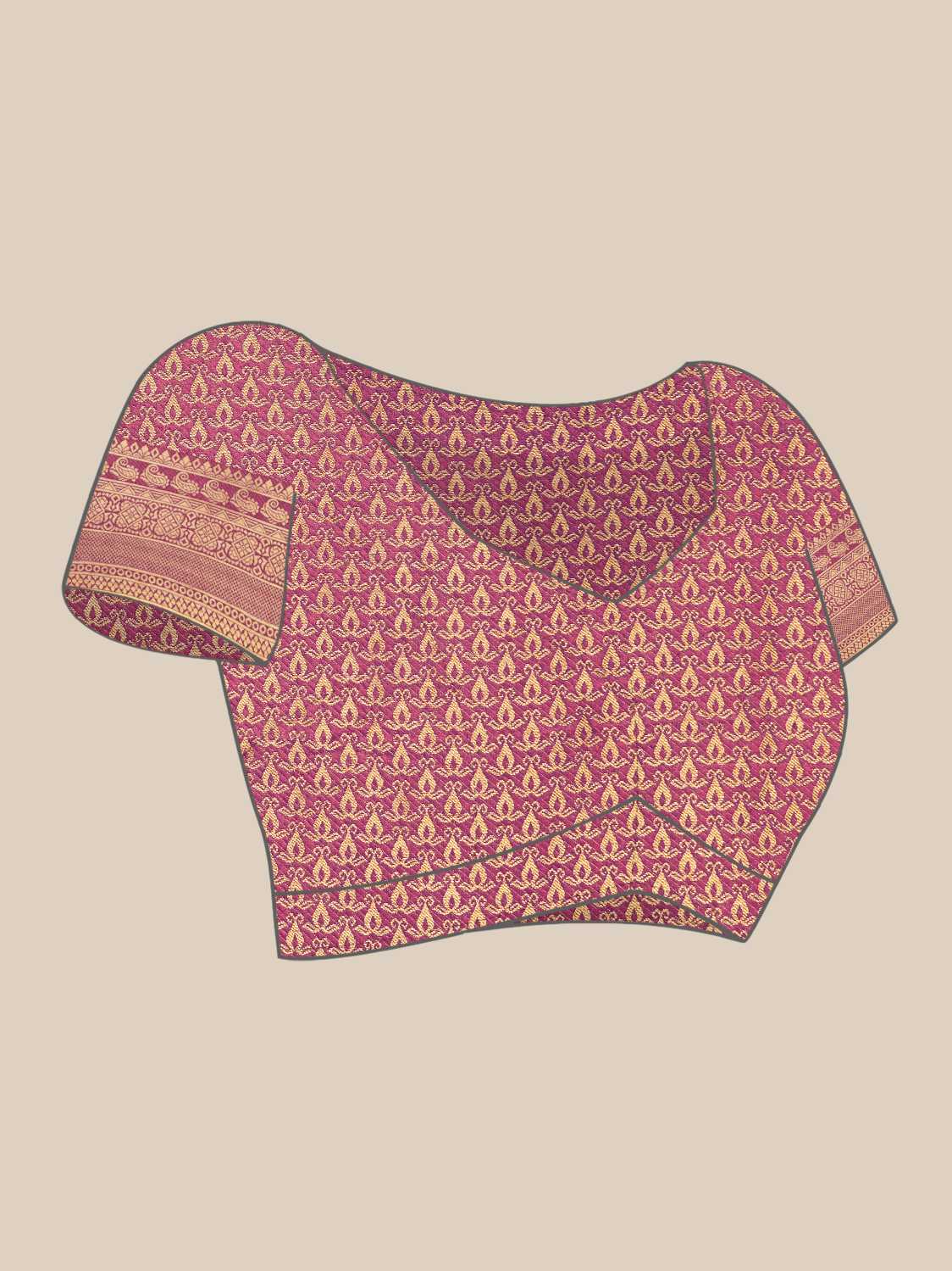 Lilac Gold Zari Kanjeevaram Saree