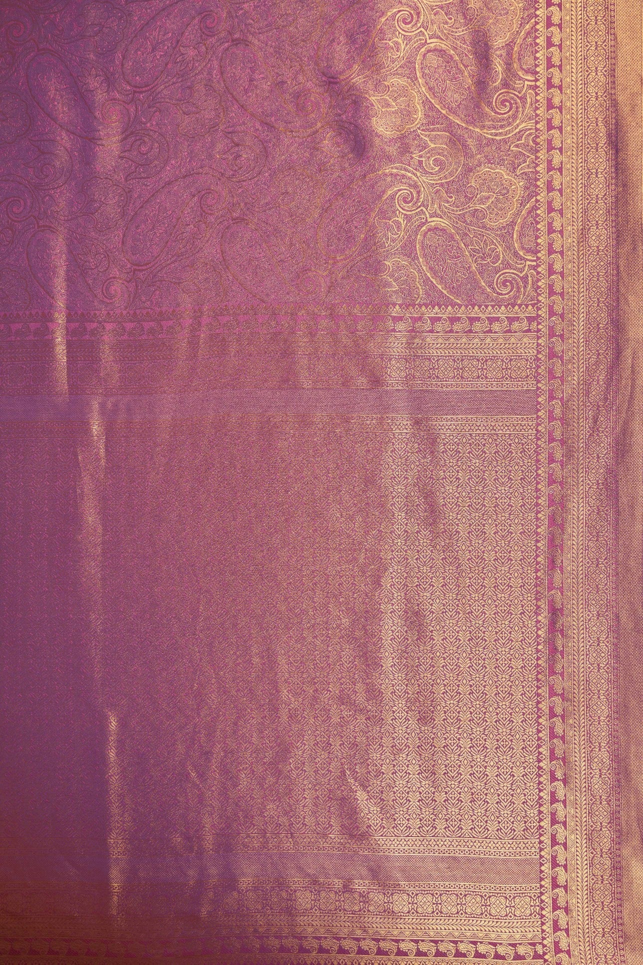 Lilac Gold Zari Kanjeevaram Saree