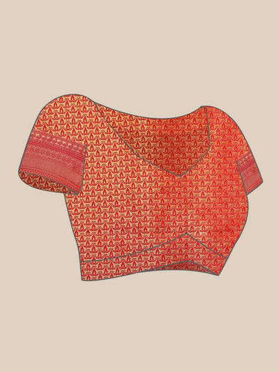 Red Gold Zari Kanjeevaram Saree