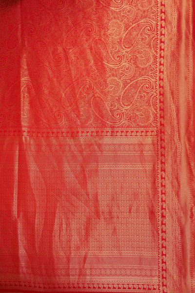 Red Gold Zari Kanjeevaram Saree