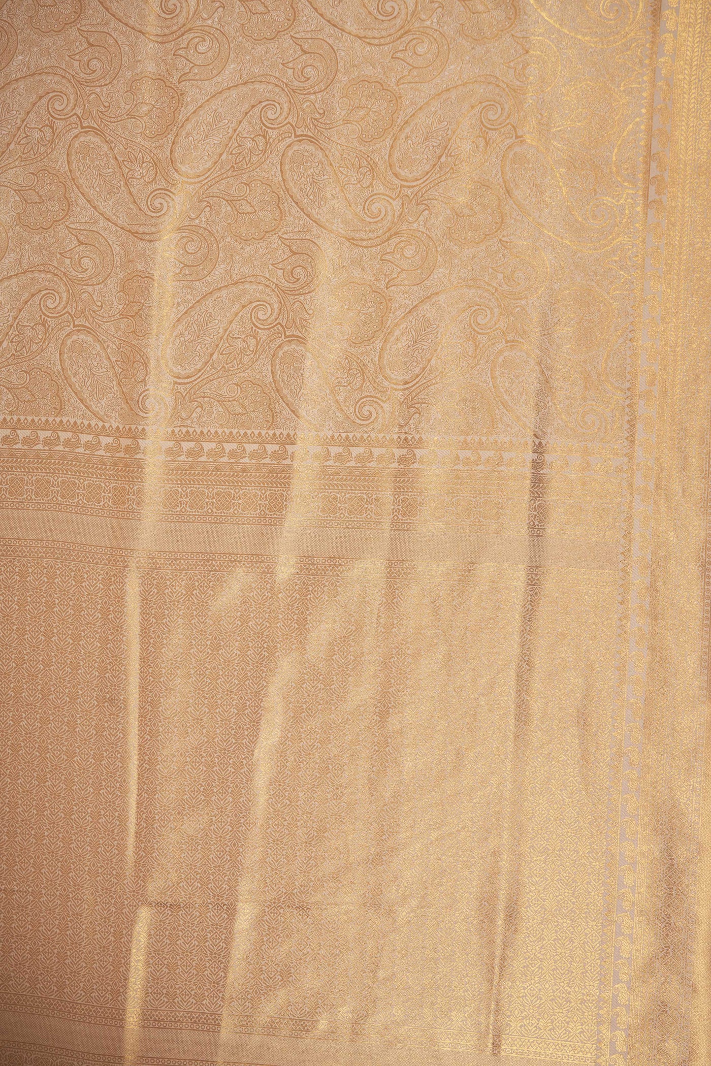 Off-White Gold Zari Kanjeevaram Saree