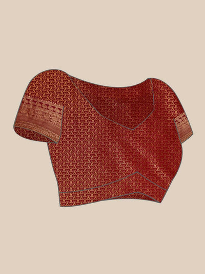 Maroon Gold Zari Kanjeevaram Saree