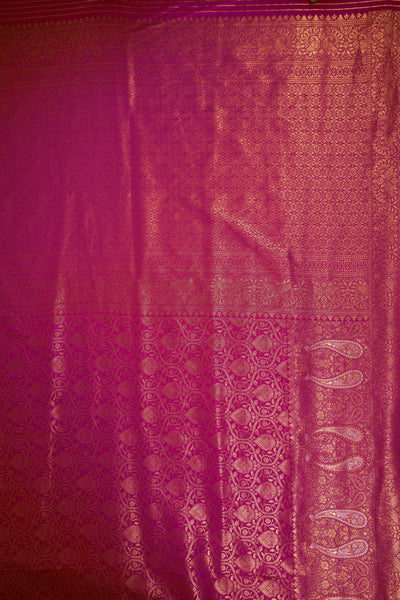 Pink Gold Copper Silver Zari Kanjeevaram Saree