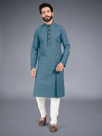 Metal Grey Straight Kurta Set