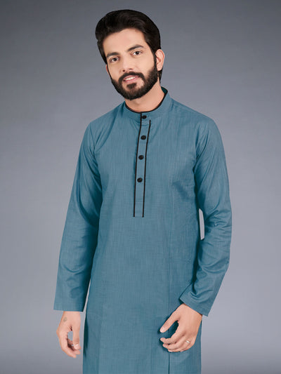 Metal Grey Straight Kurta Set