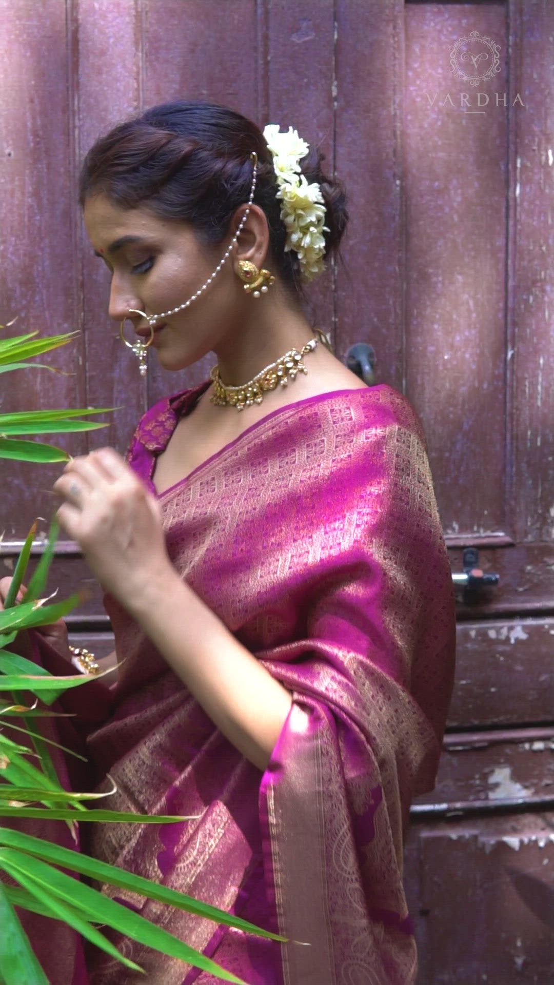 Tyrian Purple Golden Zari Kanjeevaram Silk Saree