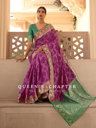 Mardi Gras  Patola Silk Blend Saree