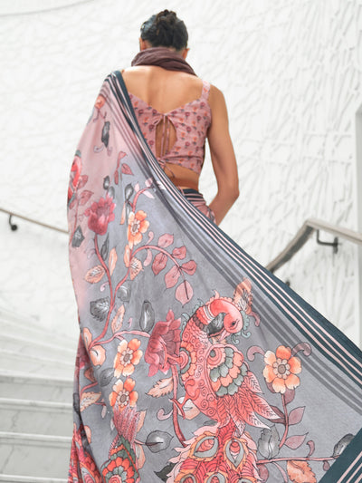 Rose Quartz  Bollywood Crepe Saree