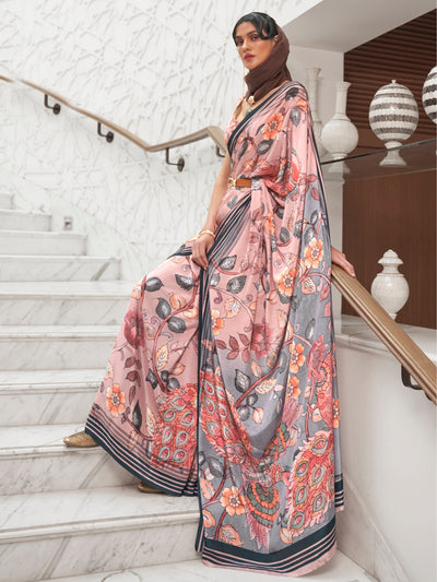 Rose Quartz  Bollywood Crepe Saree