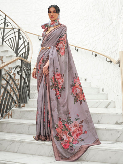 Silver  Bollywood Crepe Saree