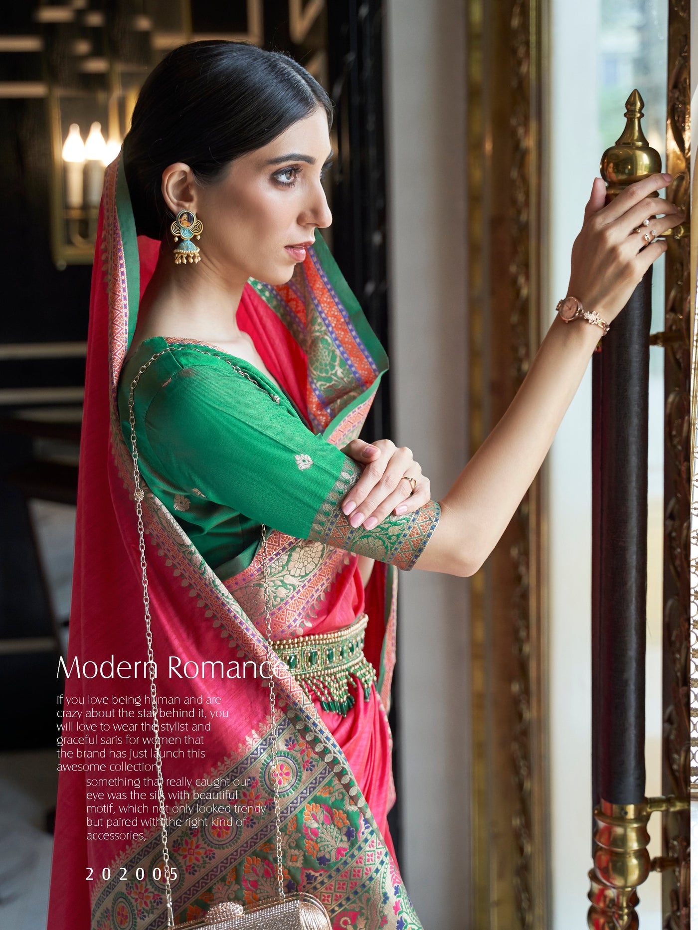 Cerise  Red Banarasi Silk Blend Saree