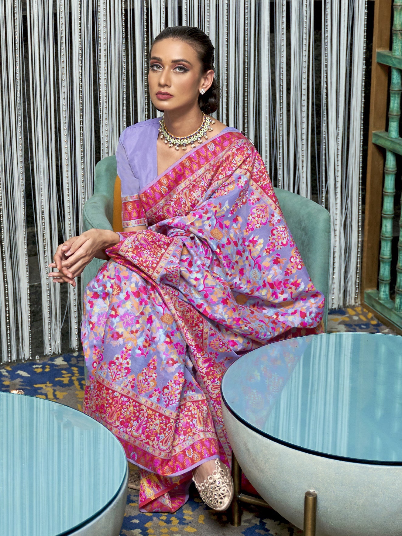 Good Tax-Multi  Pashmina Linen Saree