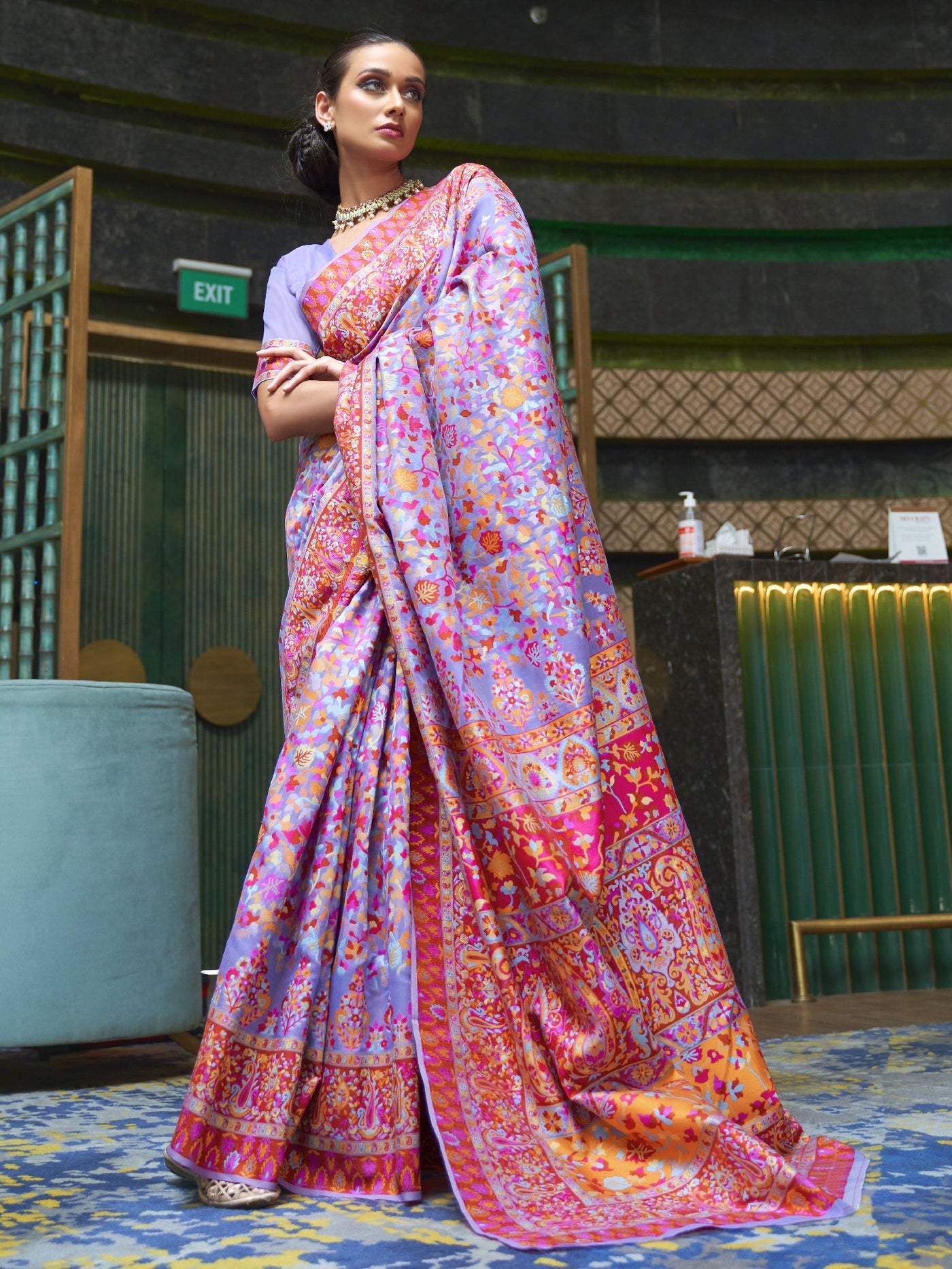 Good Tax-Multi  Pashmina Linen Saree
