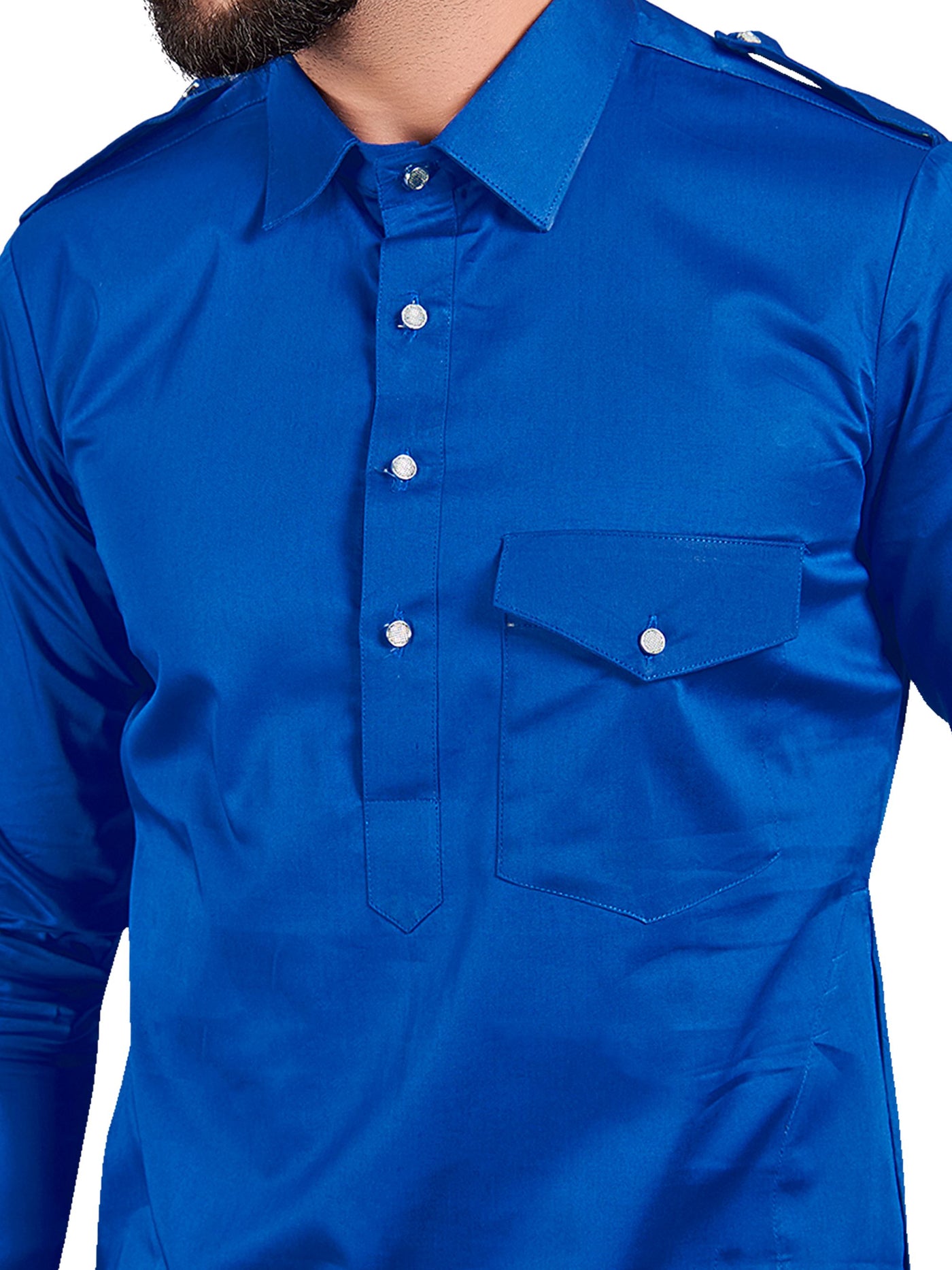 Blue Pathan Suit Kurta Set