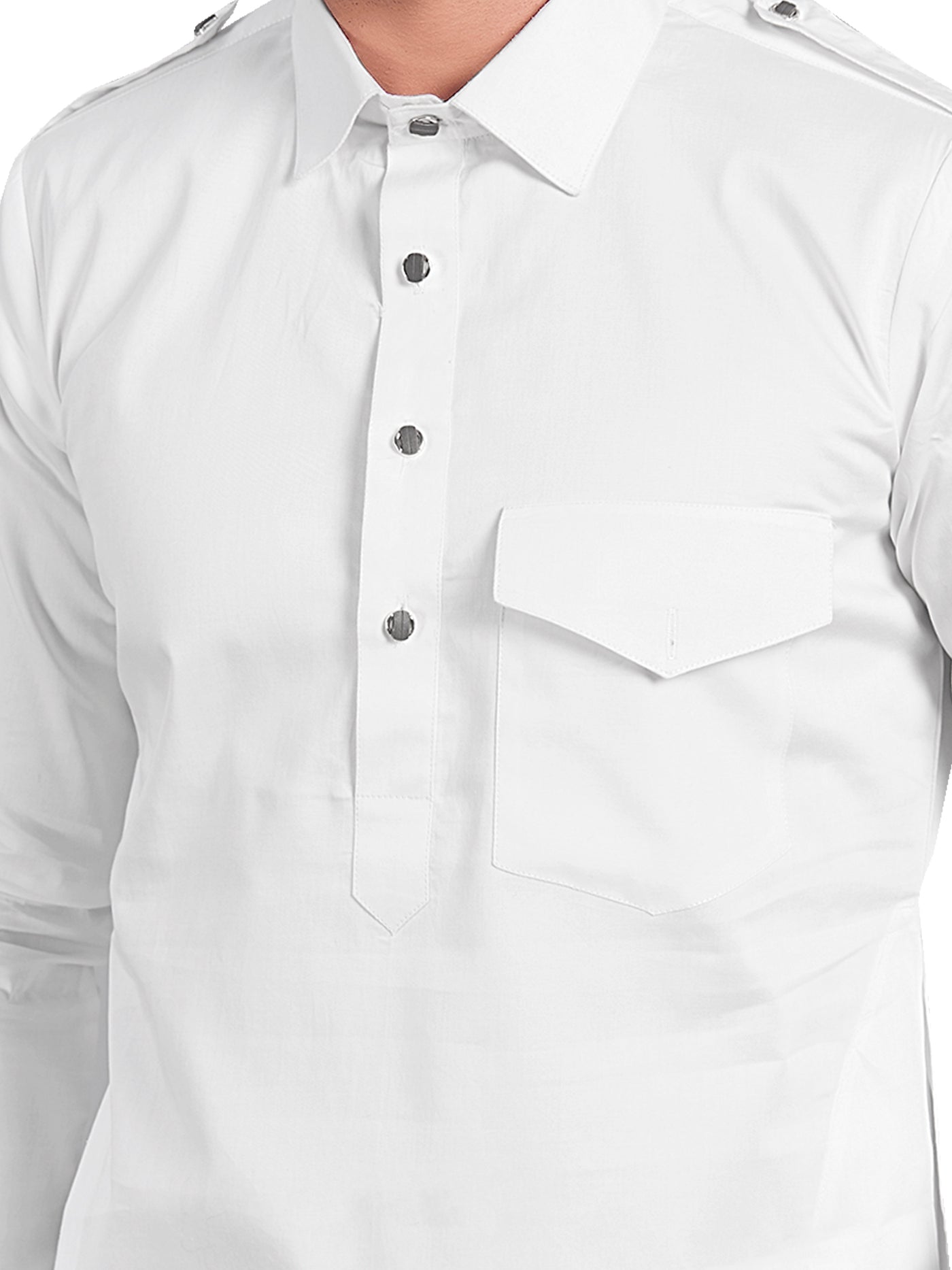White Pathan Suit Kurta Set