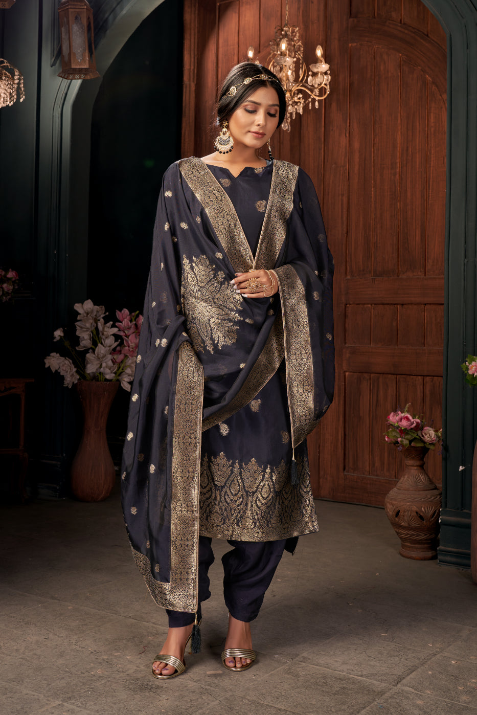 Oxford Blue Pure Viscose Unstitched Dress Material