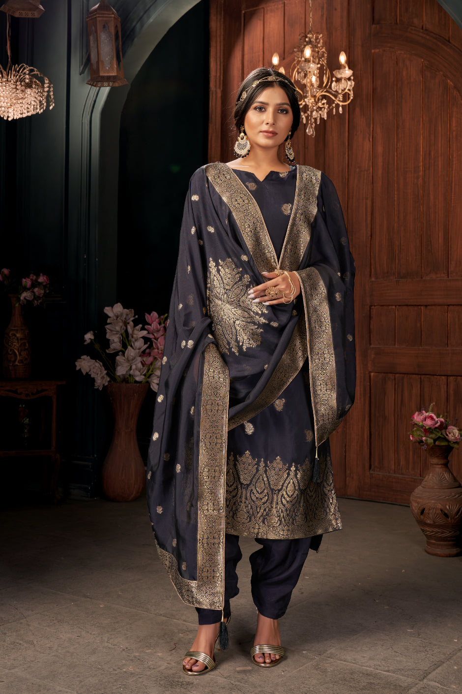 Oxford Blue Pure Viscose Unstitched Dress Material