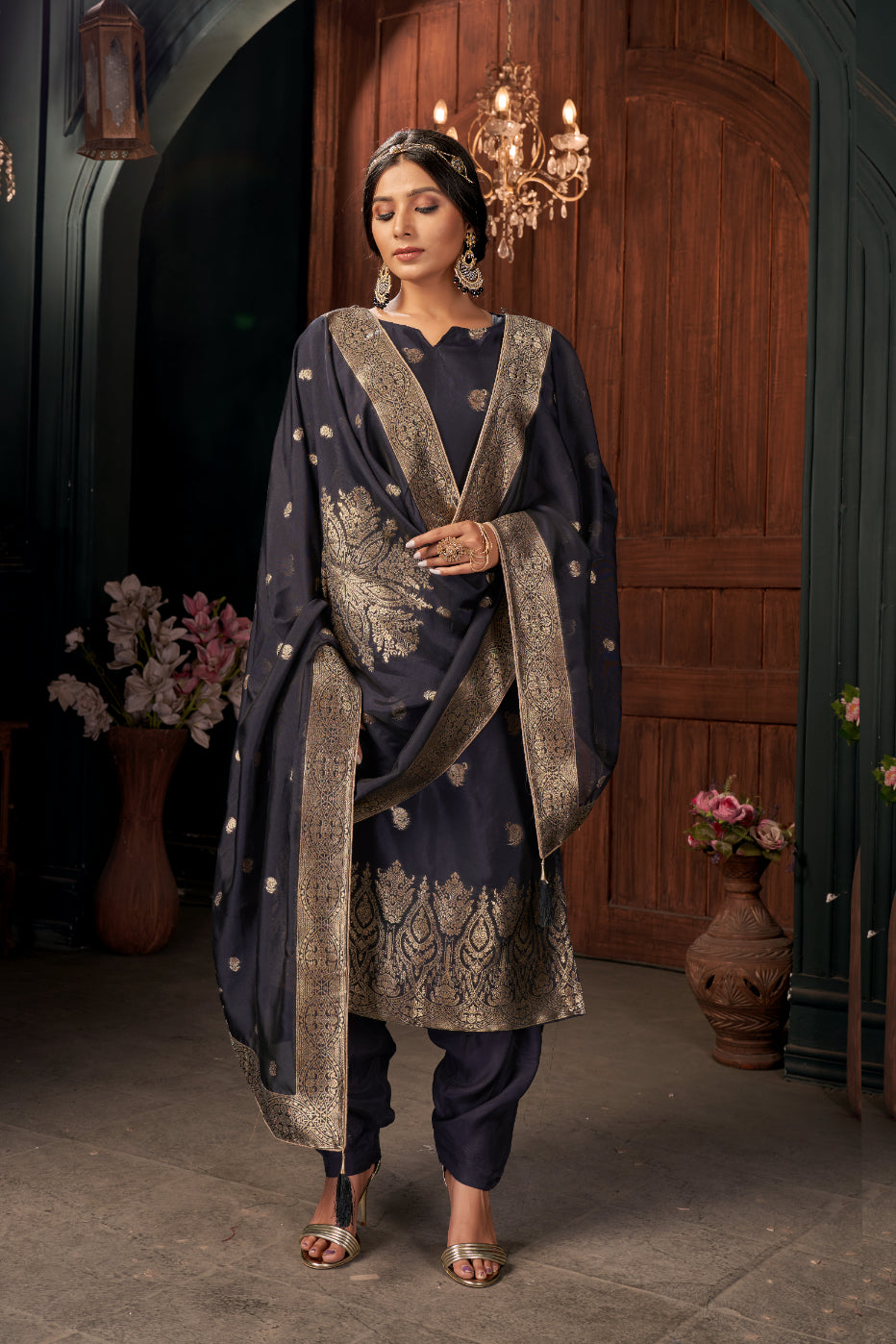 Oxford Blue Pure Viscose Unstitched Dress Material