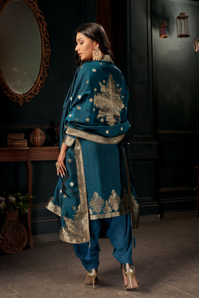 Pacific Blue Pure Viscose Unstitched Dress Material