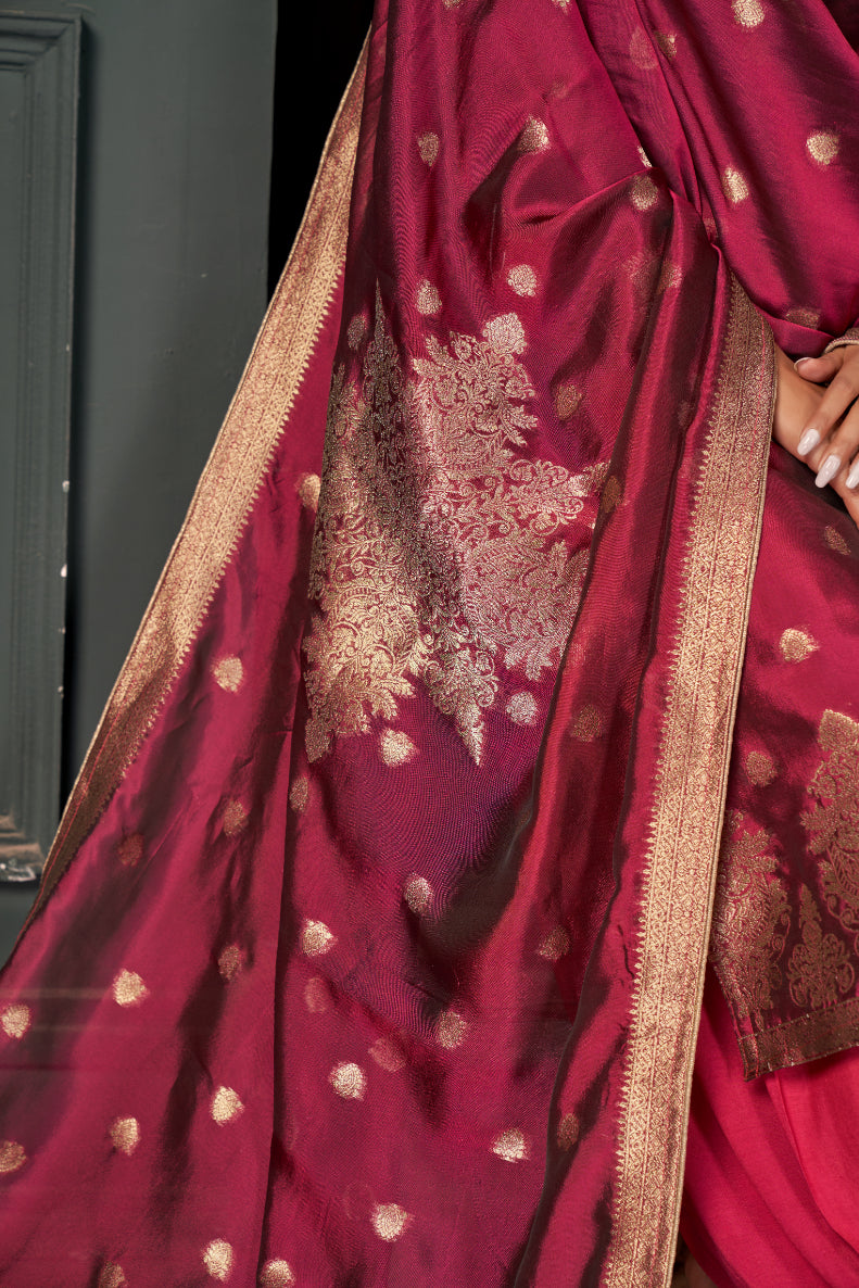 Dark Pink Pure Viscose Unstitched Dress Material